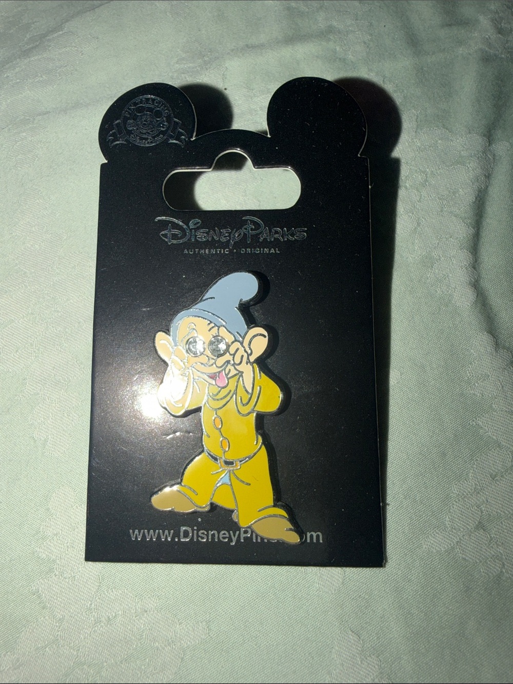 Disney Dopey Enamel Pin in Yellow and Light Blue